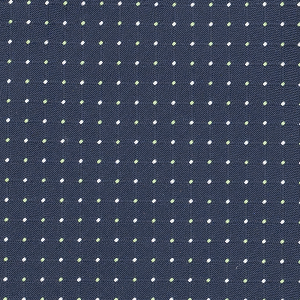 Cravatta Collezione 1999 in Seta Pesante Fantasia Pois, Blu Verde