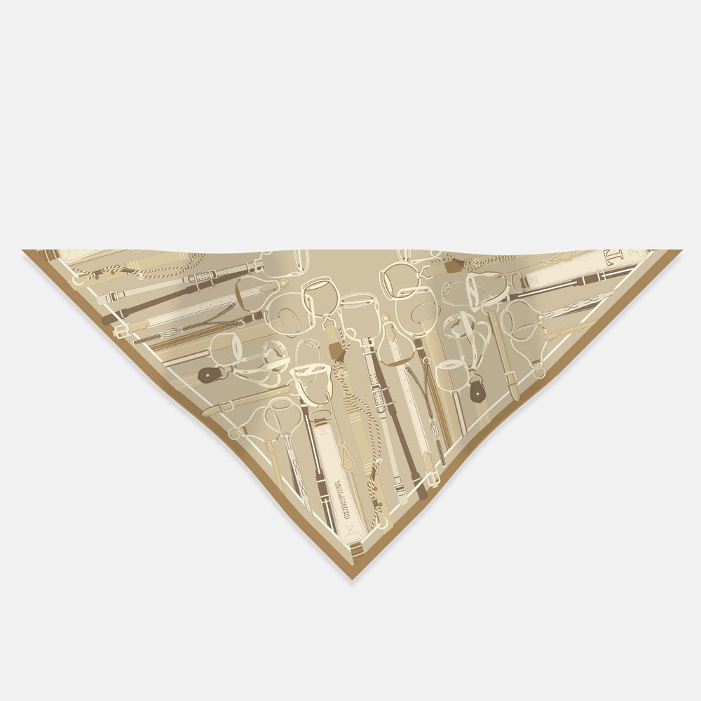 Foulard Triangolo In Seta Twill Briglie d'Autunno