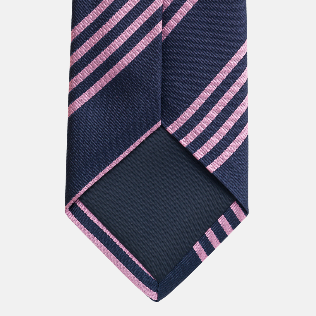 Regimental Blue Pink Silk Tie TAL 535
