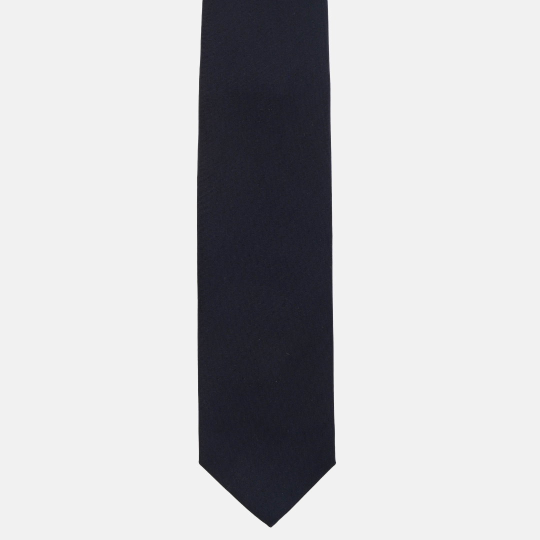 Dark Blue Wool 3-Fold Tie