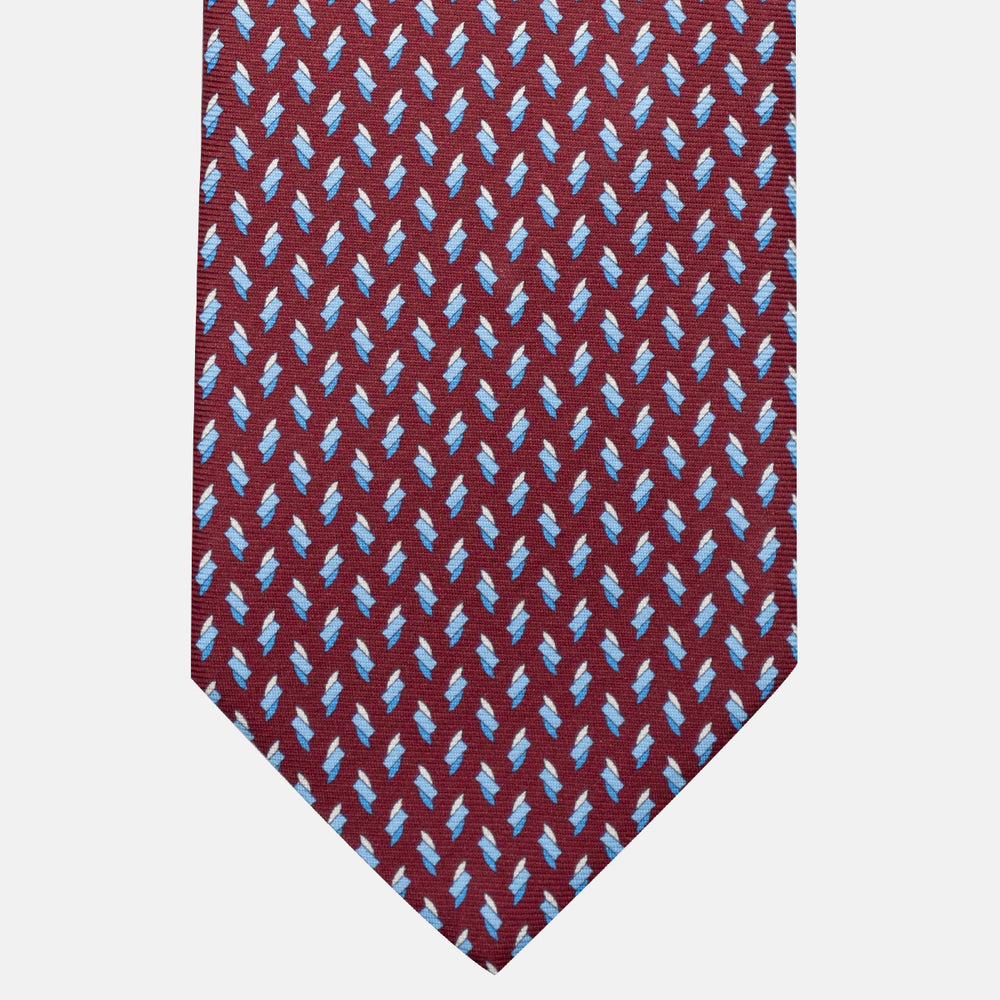 3-Fold Silk Tie, Micro Pattern, Bordeaux - JC055938-4