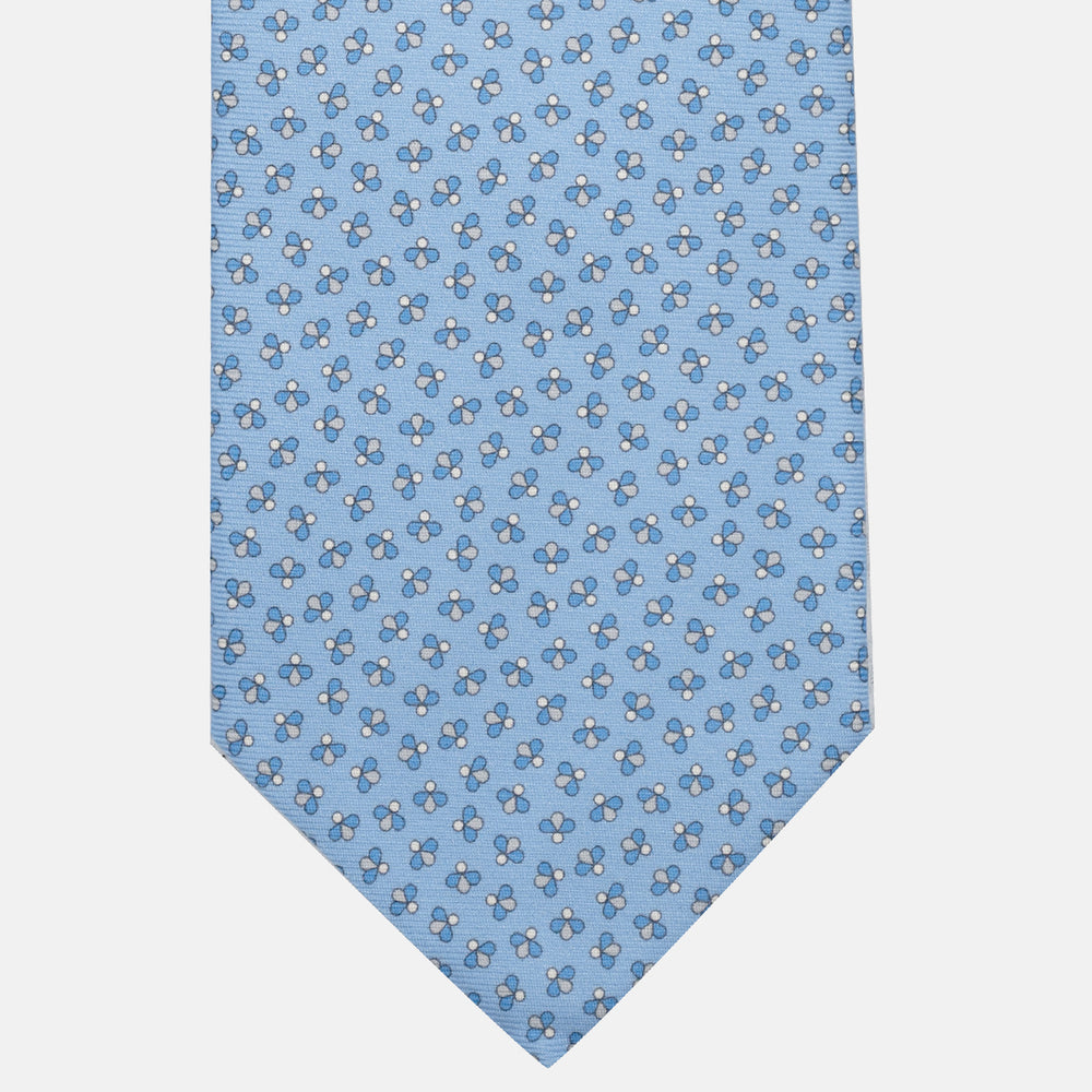 3-Fold Silk Tie, Bee Pattern, Light Blue - JA057246-4