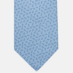 3-Fold Silk Tie, Bee Pattern, Light Blue - JA057246-4
