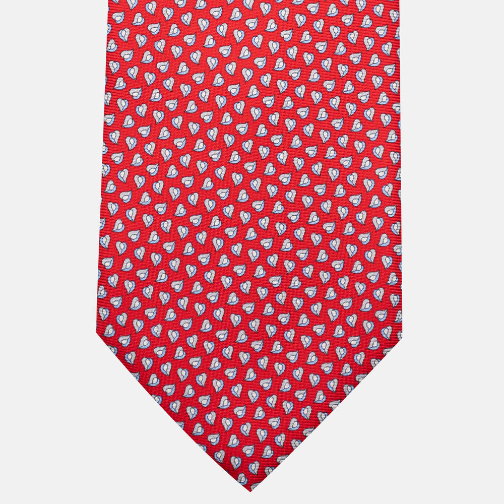 3-Fold Silk Tie, Micro Pattern, Red - JA056125-4