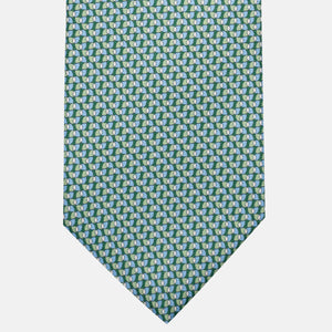 3-Fold Silk Tie, Geometric Pattern, Green - JA056123-4