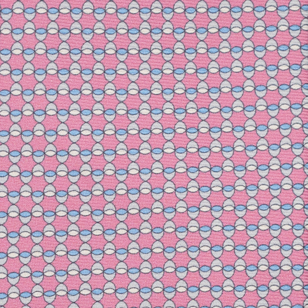 Cravatta 3 pieghe in Seta, Fantasia Geometrica, Rosa - JC057249-4