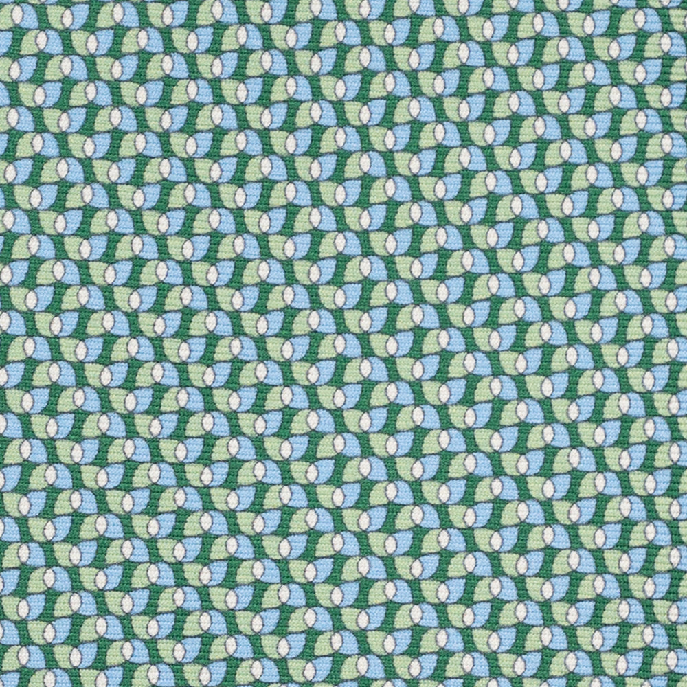 3-Fold Silk Tie, Geometric Pattern, Green - JA056123-4