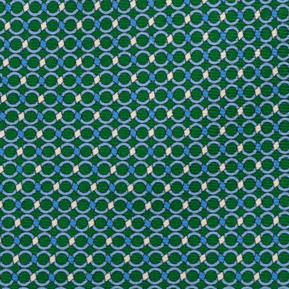 3-Fold Silk Tie, Chain Pattern, Green - JA057080-4