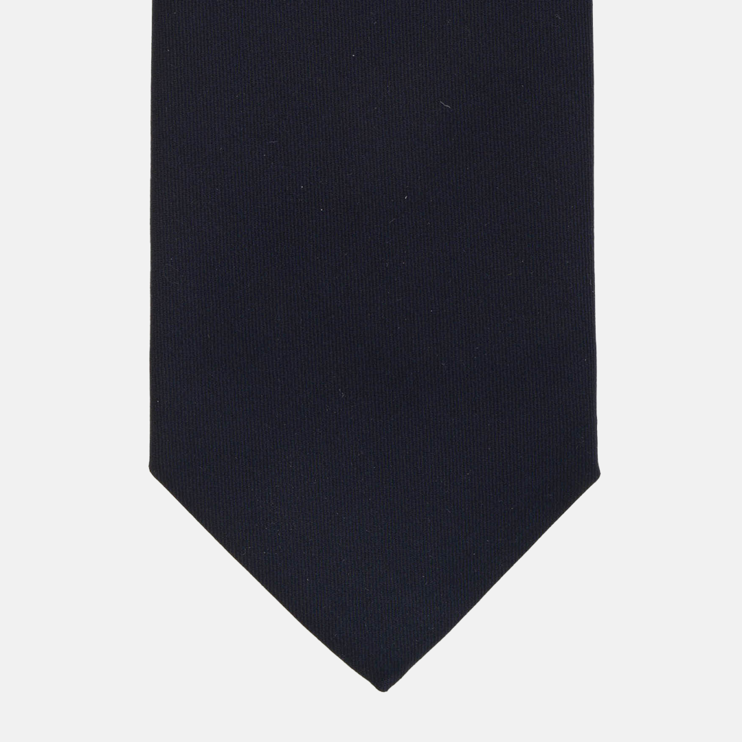 Dark Blue Wool 3-Fold Tie