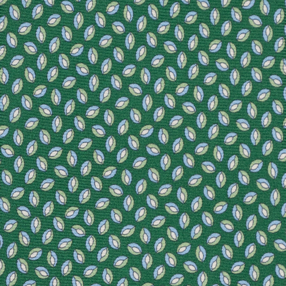 3-Fold Silk Tie, Micro Pattern, Green - JA056126-4