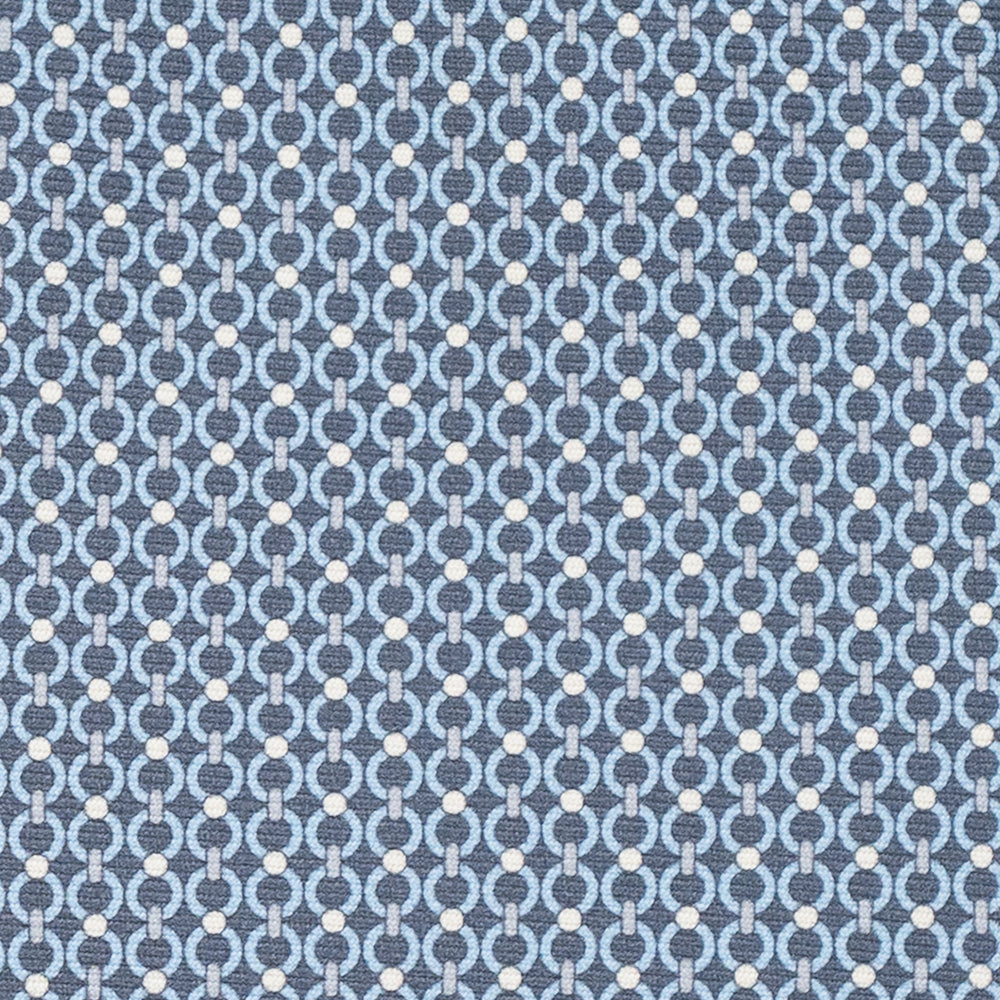 3-Fold Silk Tie, Chain Pattern, Light Blue Grey - JA056672-4