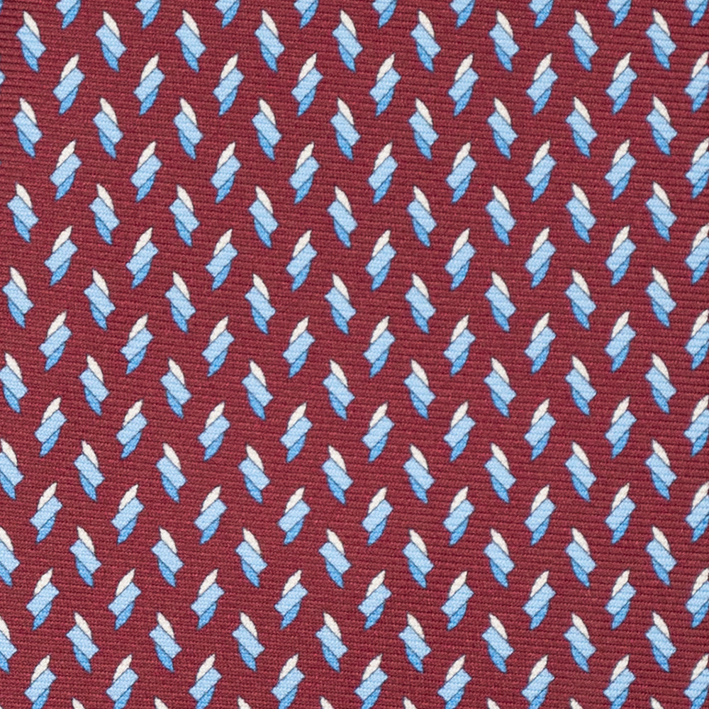3-Fold Silk Tie, Micro Pattern, Bordeaux - JC055938-4