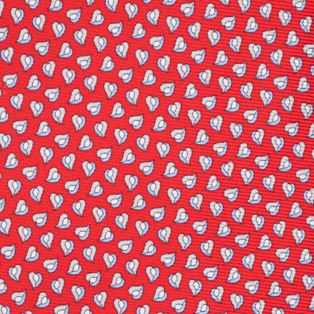 3-Fold Silk Tie, Micro Pattern, Red - JA056125-4