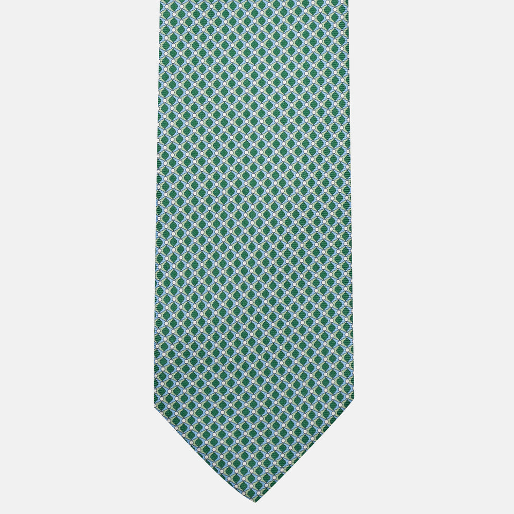 3-fold Silk Tie, Micro Pattern, Green - JC056340-4