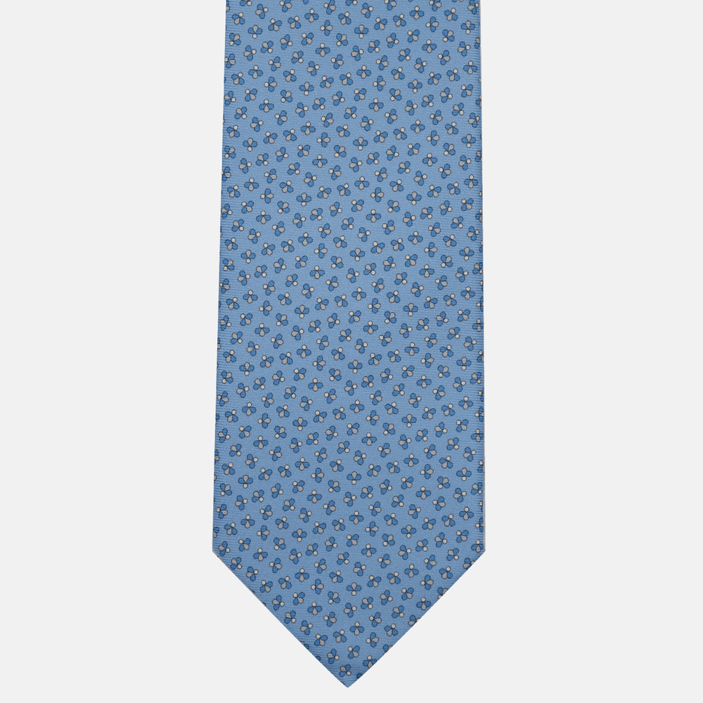 3-Fold Silk Tie, Bee Pattern, Light Blue - JA057246-4