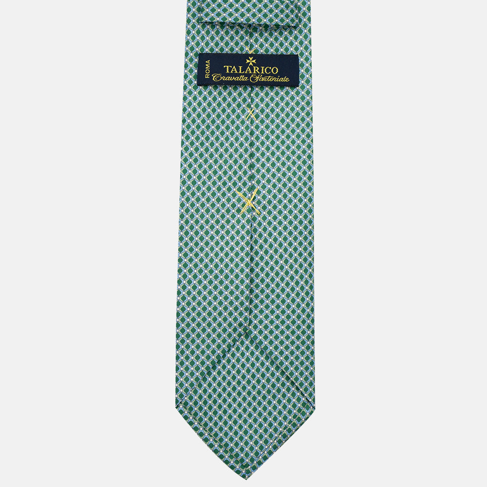 3-fold Silk Tie, Micro Pattern, Green - JC056340-4