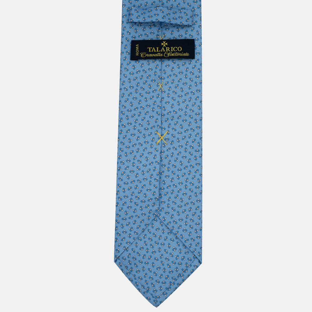 3-Fold Silk Tie, Bee Pattern, Light Blue - JA057246-4