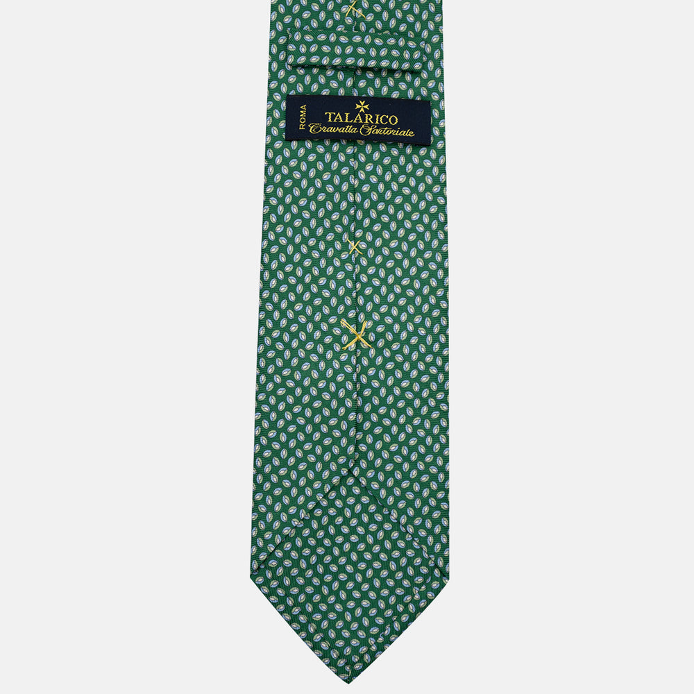 3-Fold Silk Tie, Micro Pattern, Green - JA056126-4