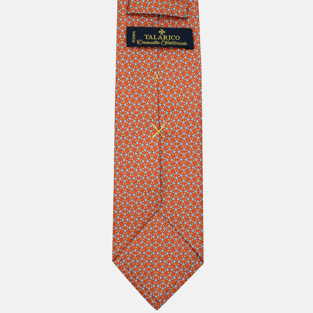 3-Fold Silk Tie, Floral Pattern, Orange - JA056130-4