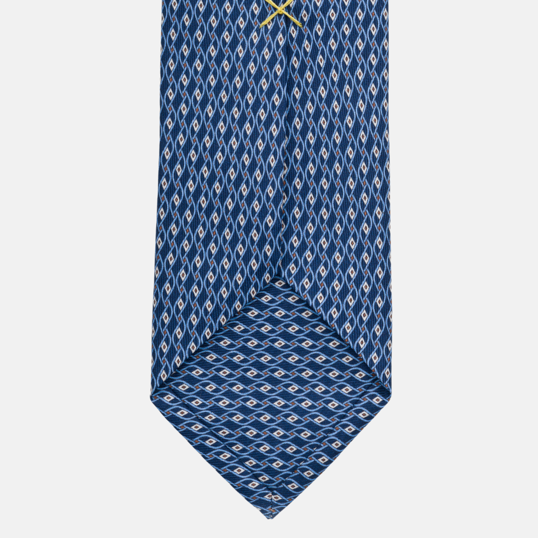 3 Fold Silk Tie Width 7cm Blue-M43792