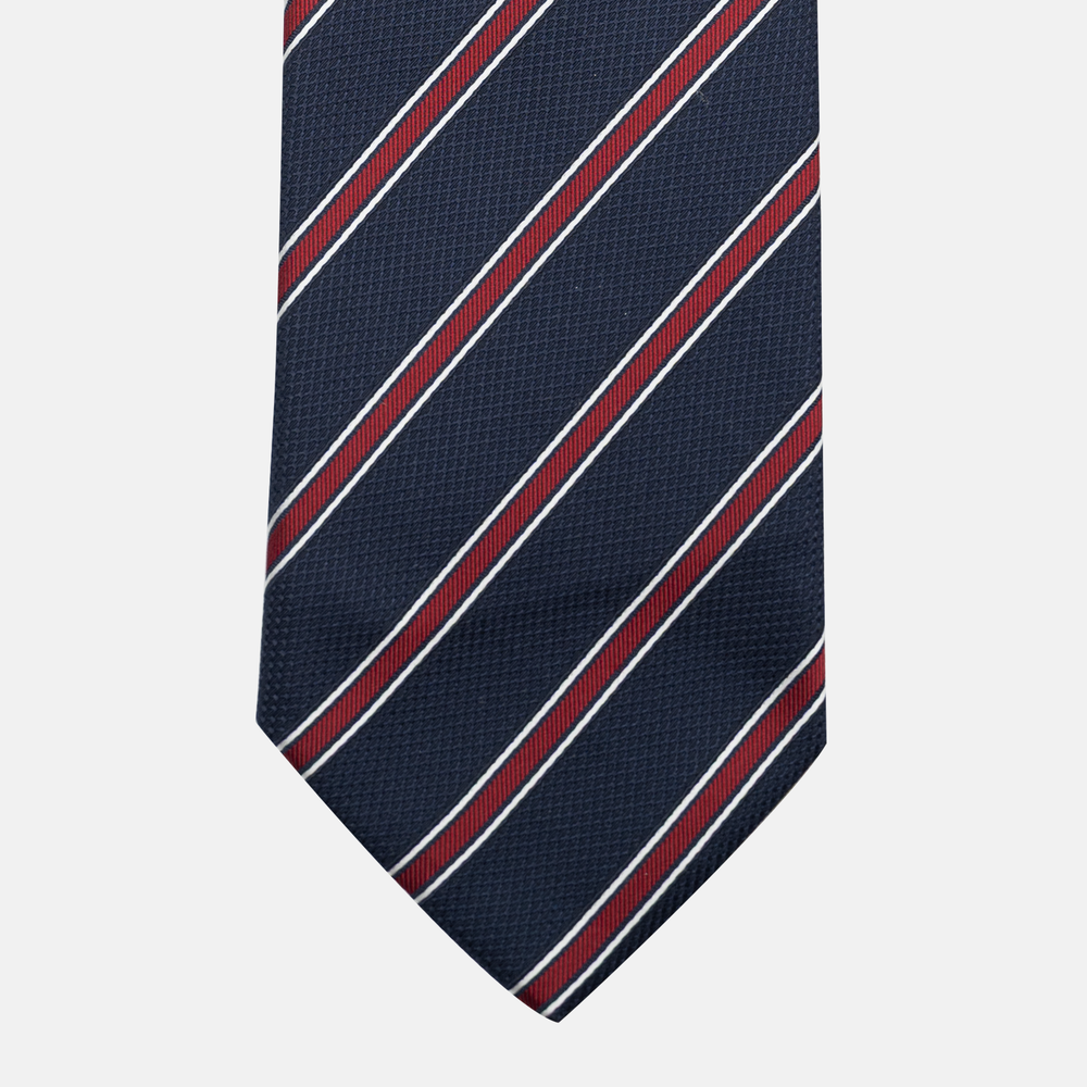 Cravatta Collezione 1999 in Seta Pesante Regimental Blu Rosso