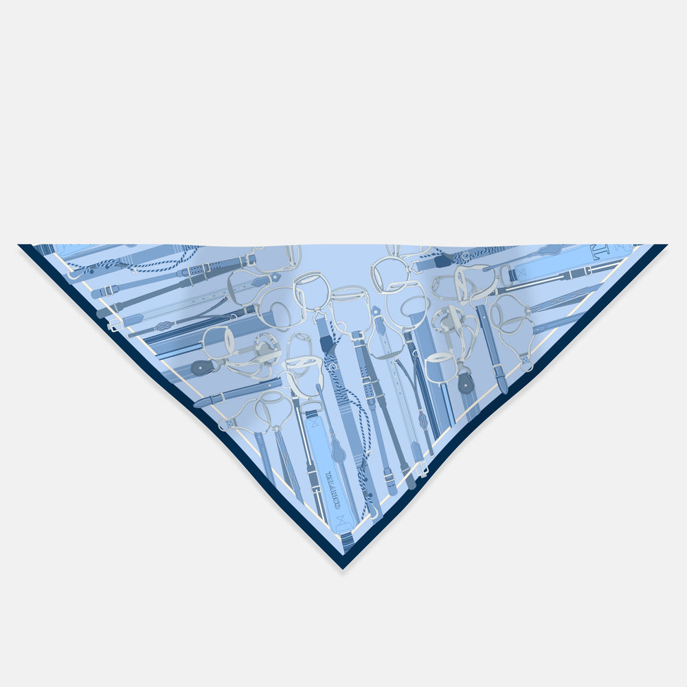 Foulard Triangolo In Seta Twill Briglie d'Autunno