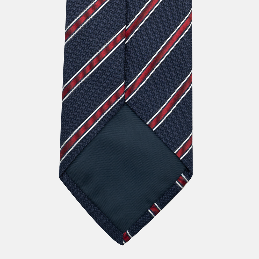 Cravatta Collezione 1999 in Seta Pesante Regimental Blu Rosso