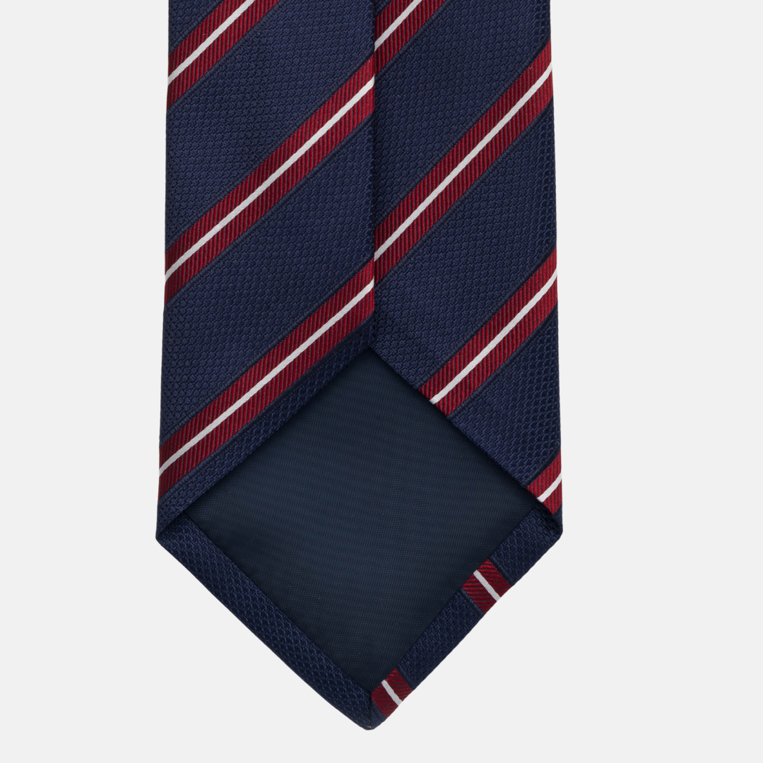 1999 Collection Tie in Heavy Silk Blue with Double Stripes