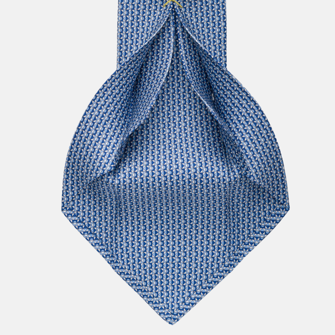 5-fold silk tie, light blue pattern