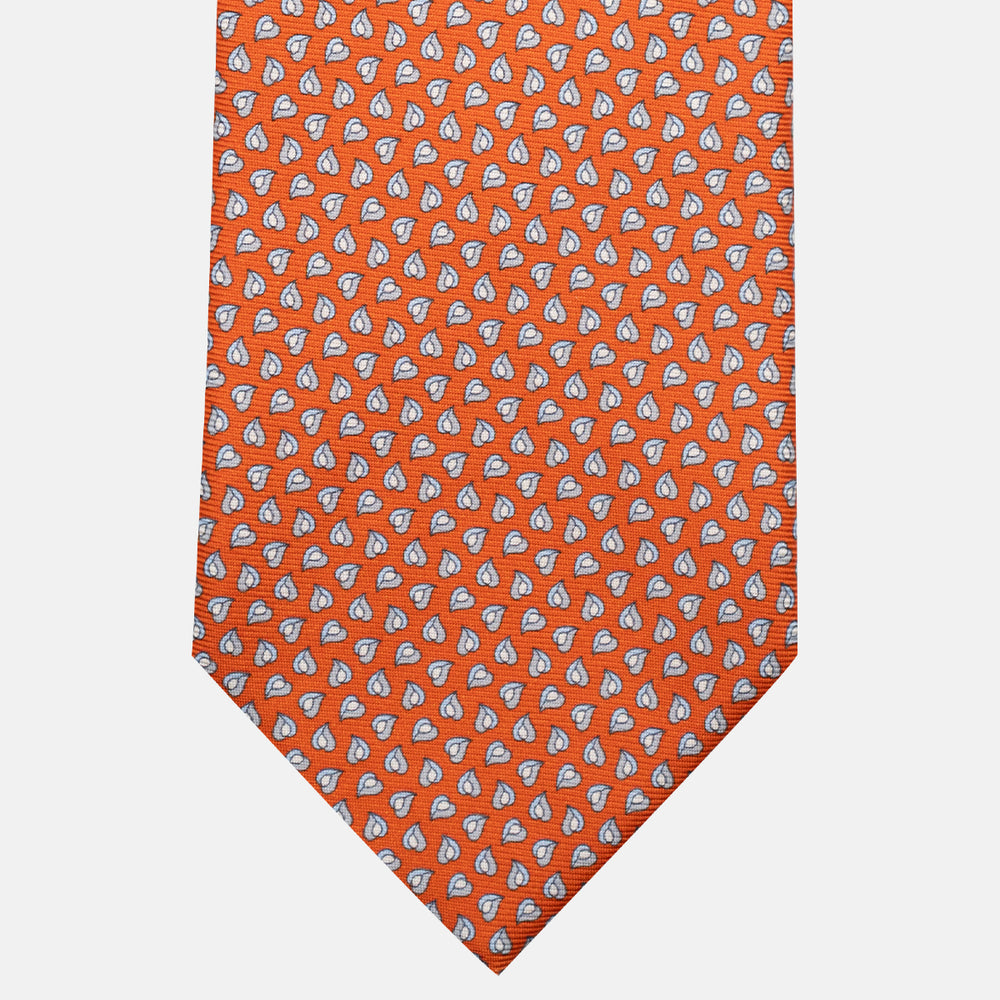 3-Fold Silk Tie, Micro Pattern, Orange - JA056125-5