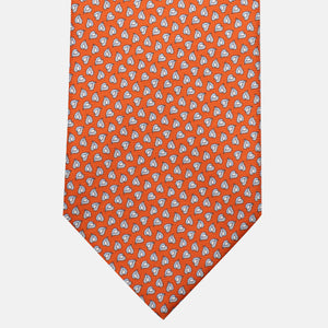 3-Fold Silk Tie, Micro Pattern, Orange - JA056125-5