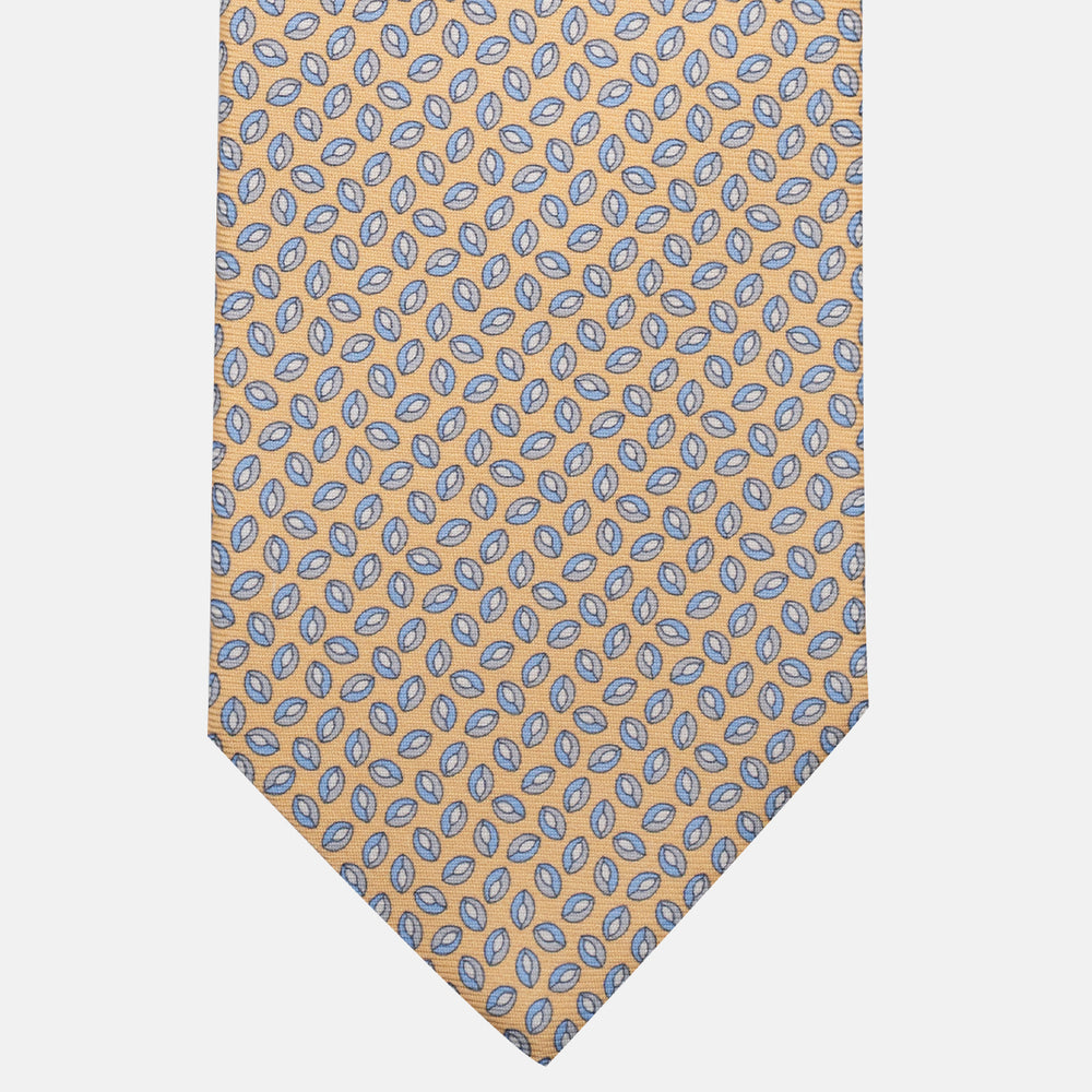 3-Fold Silk Tie, Micro Pattern, Yellow - JA056126-5