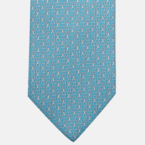 3-Fold Silk Tie, Chain Pattern, Pool - JA057083-5