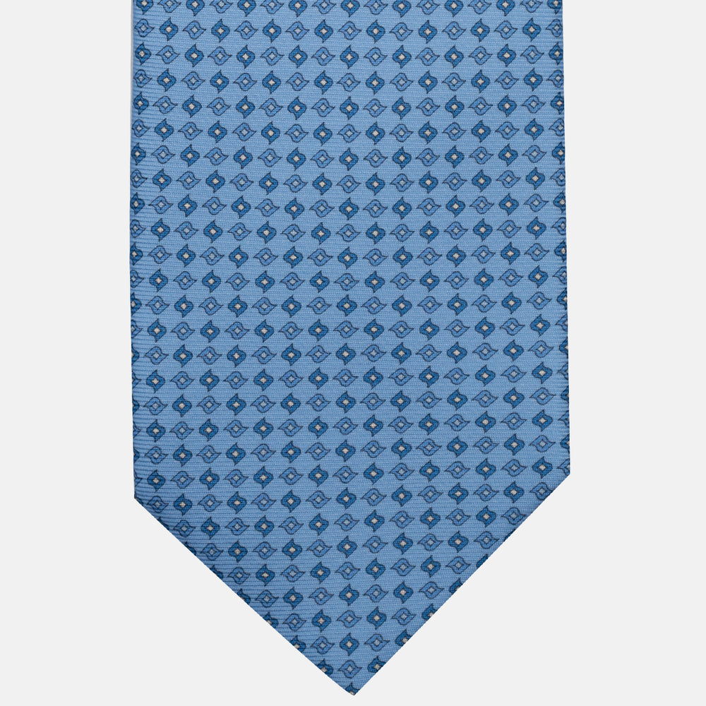 3-Fold Silk Tie, Micro Pattern, Light Blue - JA056673-5