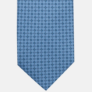 3-Fold Silk Tie, Micro Pattern, Light Blue - JA056673-5