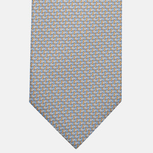 3-Fold Silk Tie, Geometric Pattern, Yellow - JA056123-5