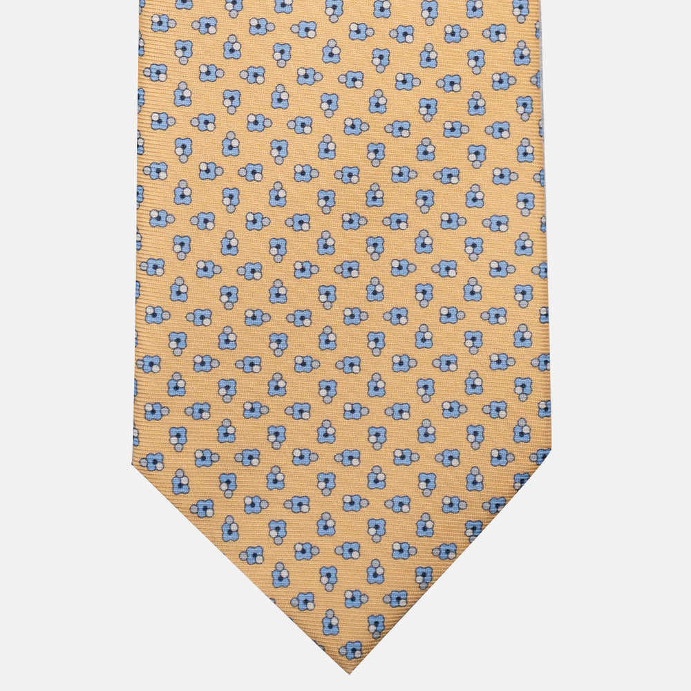 3-Fold Silk Tie, Floral Pattern, Yellow - JA057247-5