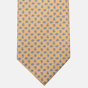3-Fold Silk Tie, Floral Pattern, Yellow - JA057247-5