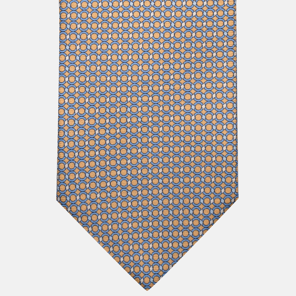 3-Fold Silk Tie, Chain Pattern, Yellow - JA057080-5