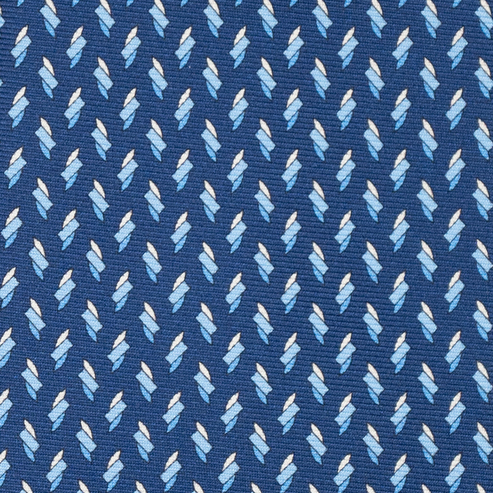 Cravatta 3 pieghe in Seta, Micro Fantasia, Azzurro - JC055938-5