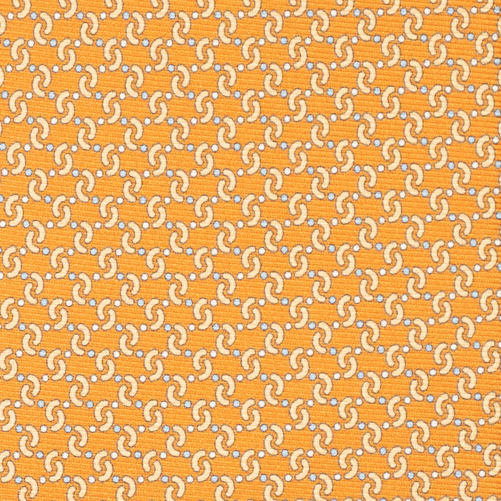 3-Fold Silk Tie, Geometric Pattern, Yellow - JA056669-5