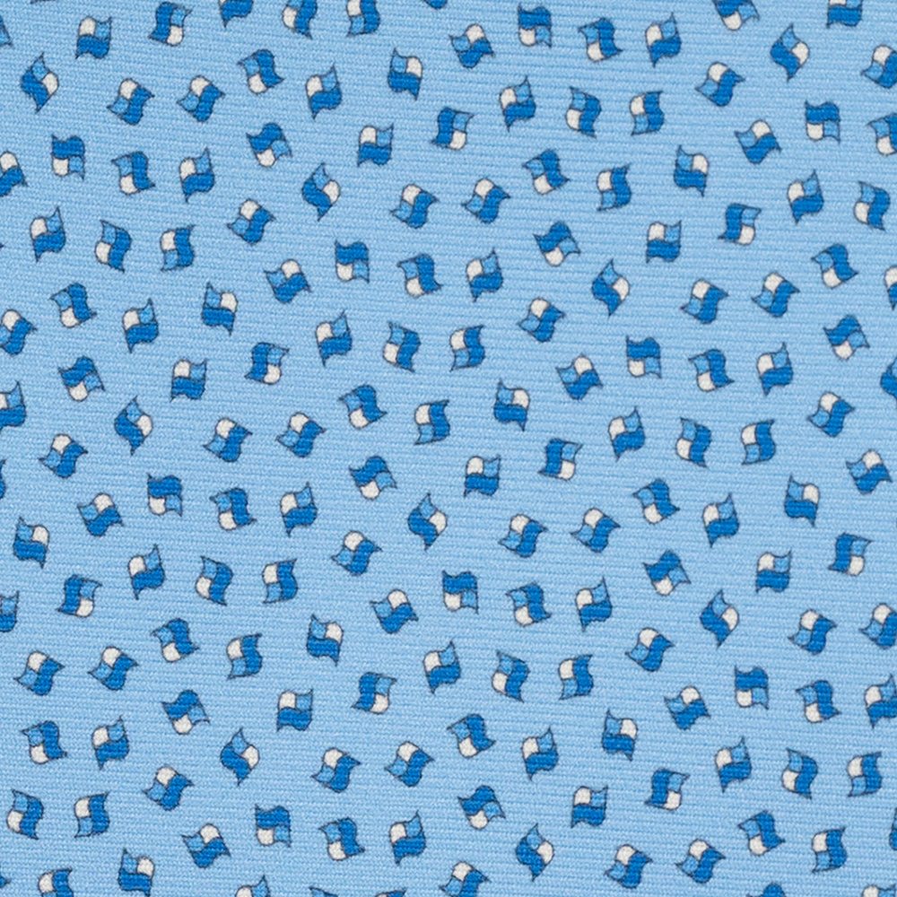 3-Fold Silk Tie, Micro Pattern, Light Blue - JA056667-5