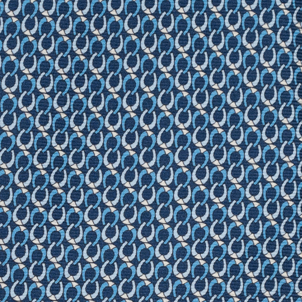 Cravatta 3 pieghe in Seta, Fantasia Concatenata, Azzurro Celeste - JC056339-5