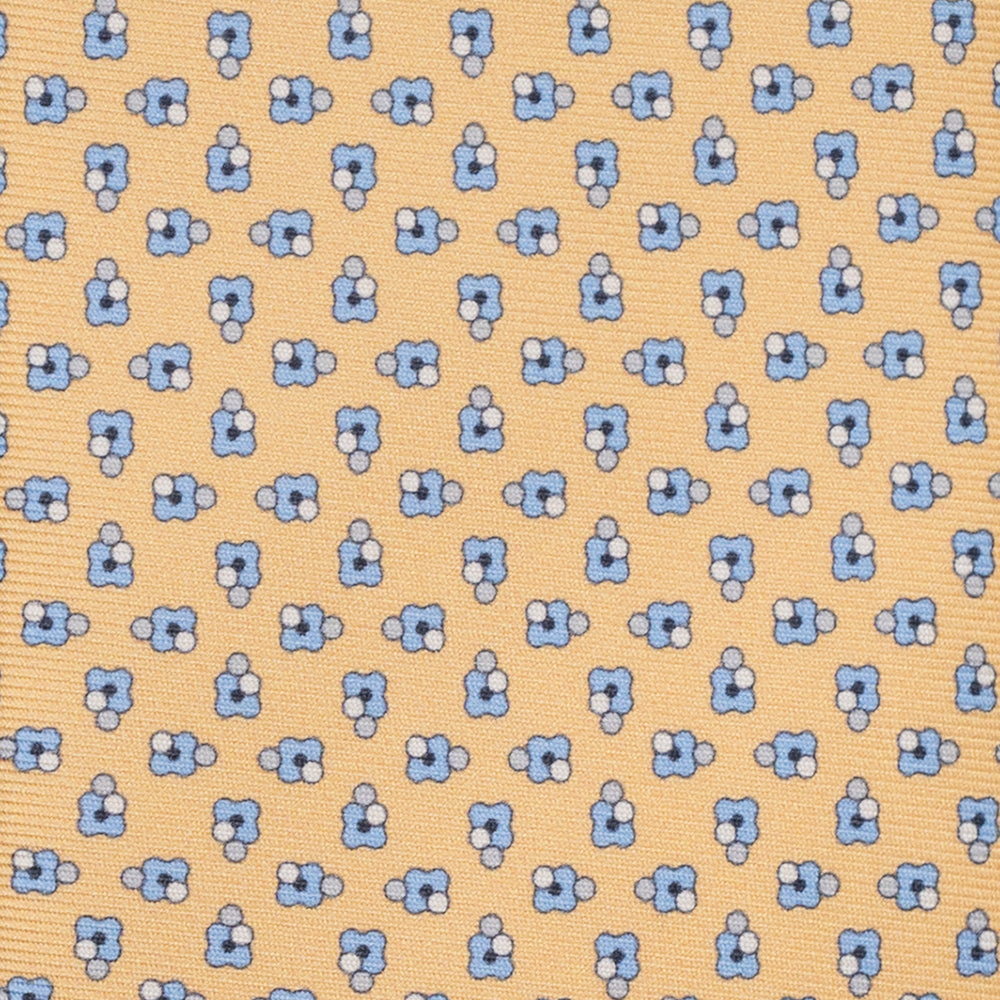 3-Fold Silk Tie, Floral Pattern, Yellow - JA057247-5
