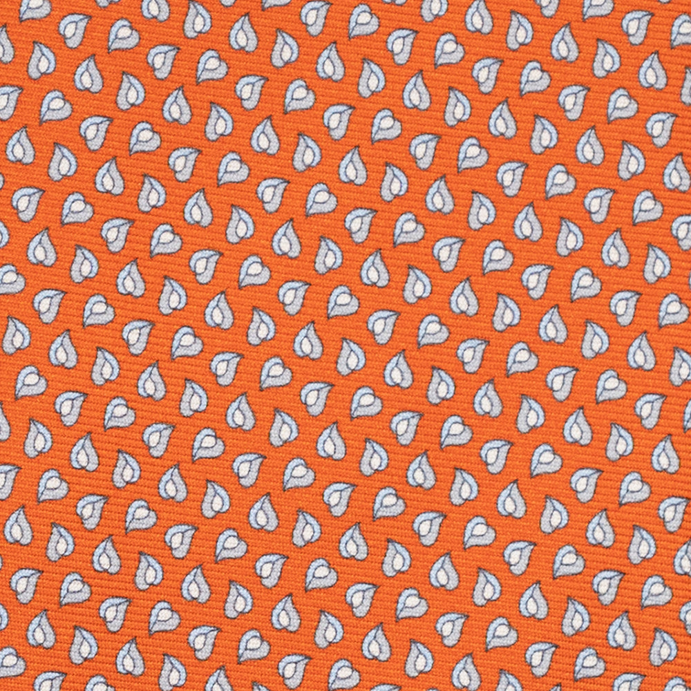 3-Fold Silk Tie, Micro Pattern, Orange - JA056125-5