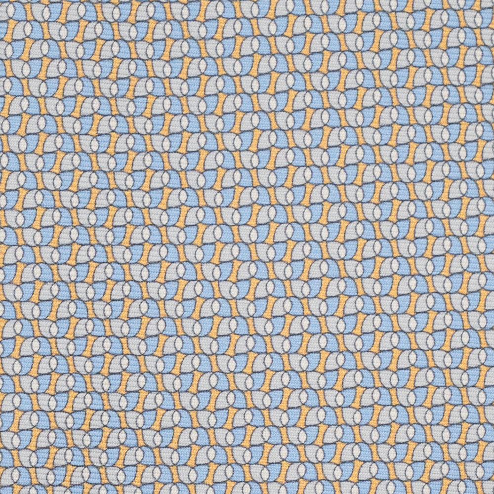 3-Fold Silk Tie, Geometric Pattern, Yellow - JA056123-5