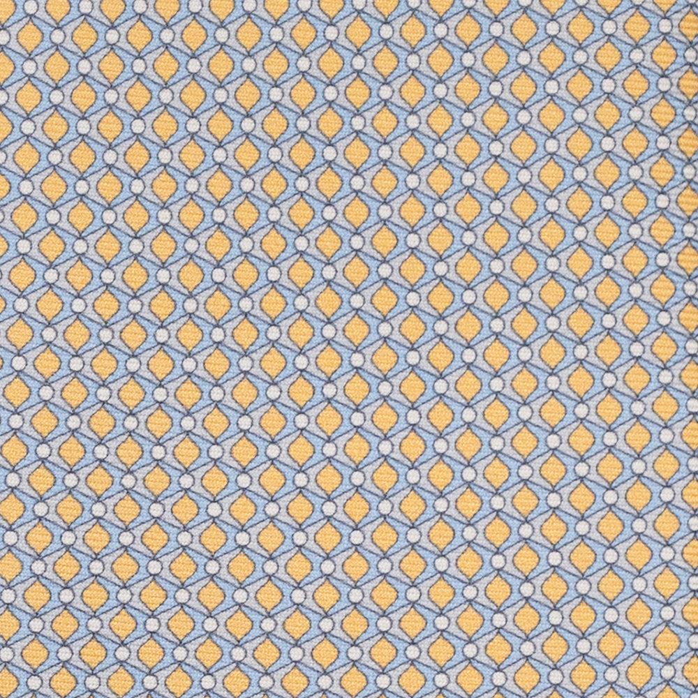 Cravatta 3 pieghe in Seta, Fantasia Geometrica, Giallo - JC056340-5