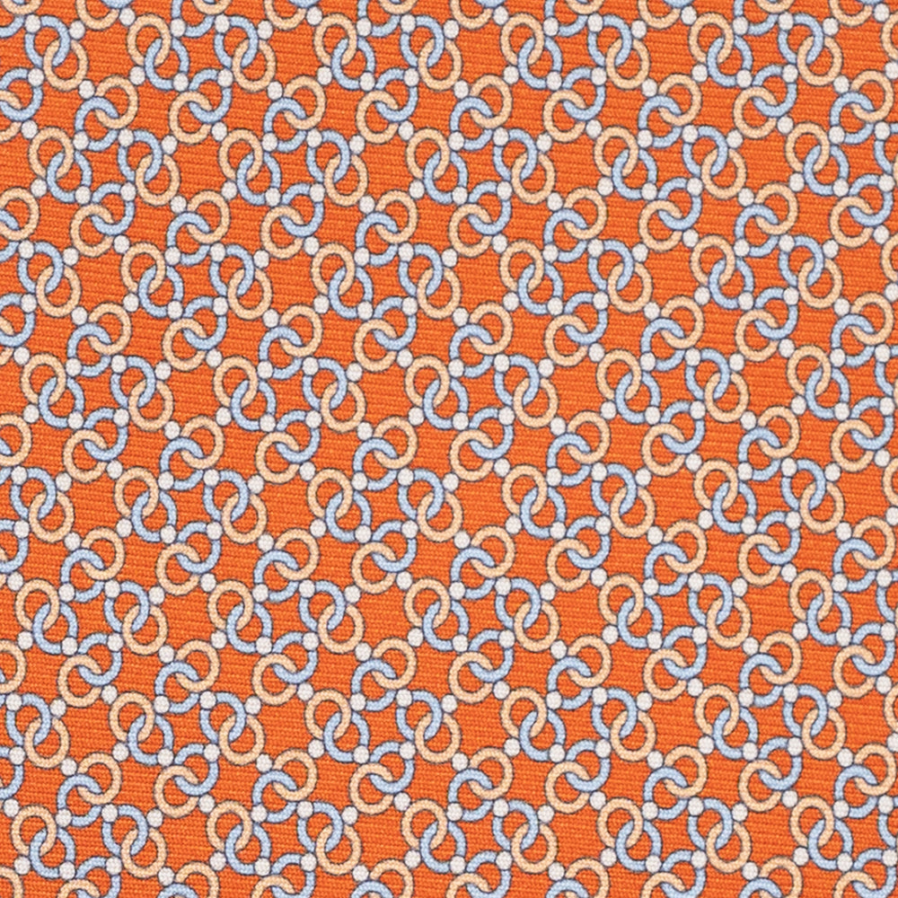 3-Fold Silk Tie, Chain Pattern, Orange - JA055937-5