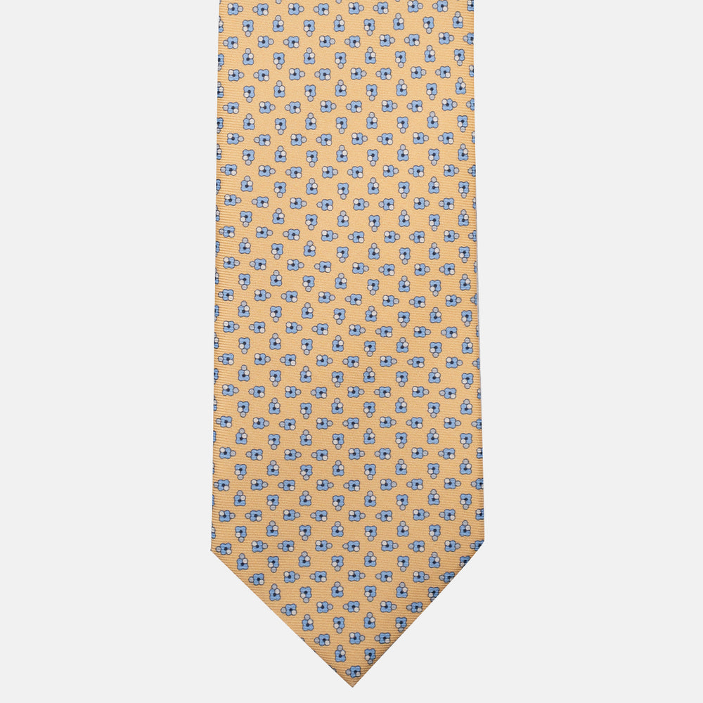 3-Fold Silk Tie, Floral Pattern, Yellow - JA057247-5