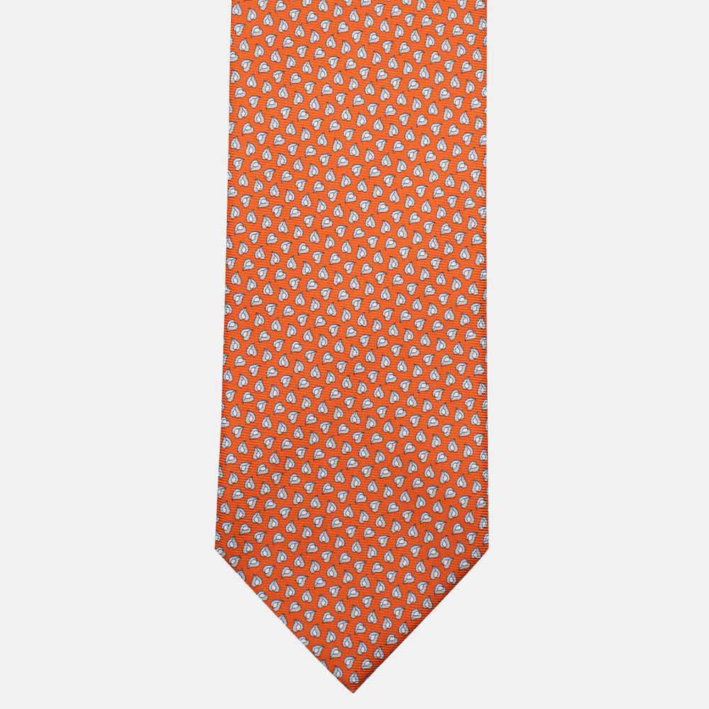 3-Fold Silk Tie, Micro Pattern, Orange - JA056125-5